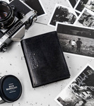 Duży, pionowy portfel za skóry naturalnej bez zapięcia, ochrona RFID — Cavaldi