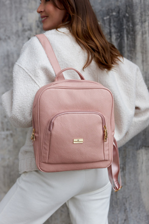 Różowy plecak damski miejski A4