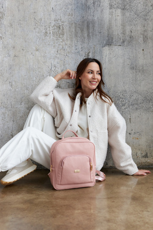 Różowy plecak damski miejski A4