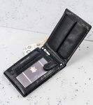 Duży, skórzany portfel męski poziomy bez zapięcia, ochrona RFID - Cavaldi