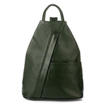 Ciemnozielony damski plecak skórzany miejski Vera Pelle