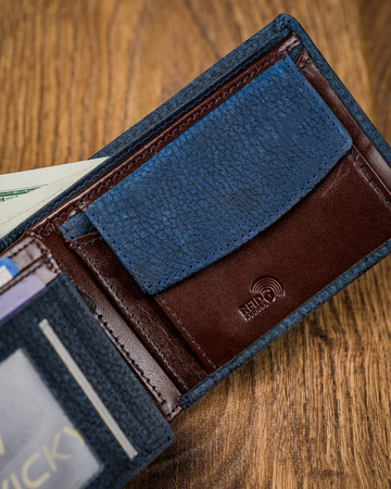 Piękny kolorowy portfel męski skórzany Forever Young®