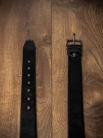 Gładki pasek męski z wysokojakościowej połyskującej skóry naturalnej — Rovicky