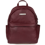 Mały plecak damski skórzany Bordowy. Format A5 na Suwak.