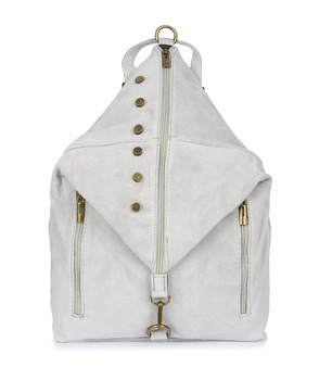 Stylowy miejski plecak damski skóra zamsz J.SZARY