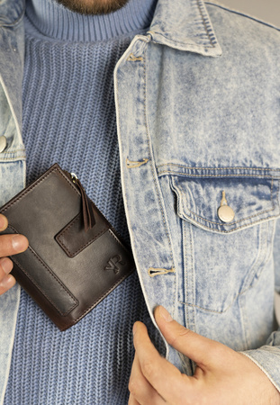 Skórzany portfel męski w stylu retro — Rovicky