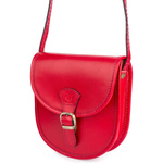 Malutka torebka damska skórzana listonoszka - czerwona