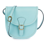 Błękitna Beltimore Damska Skórzana Mała Torebka Listonoszka podkówka K68