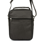 Męska pionowa torba skórzana listonoszka brązowa