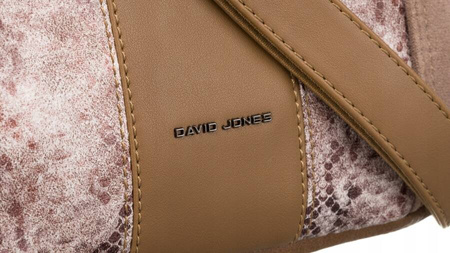 Torebka damska na ramię - listonoszka ciemny beż David Jones