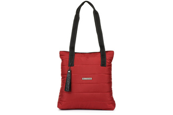 Czerwona pikowana torebka sportowa A4