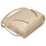 Beżowa torba damska duża na ramię. Plecak torebka 2w1