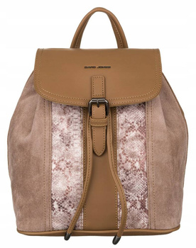Beżowy Plecak damski Elegancki Jasny Brąz - David Jones