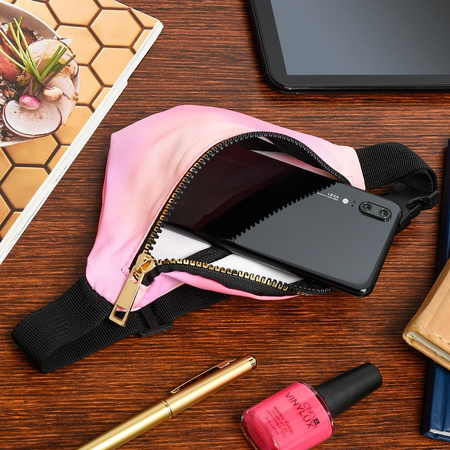 Różowa nerka biodrówka saszetka mała nereczka pastelowa Z32