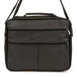 Duża skórzana torba męska do pracy szkoły brązowa