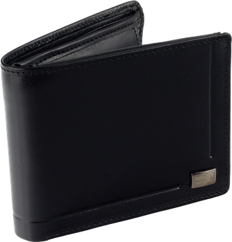 Mały portfel męski skórzany z ochroną RFID biznesowy CZARNY