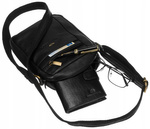 Czarna listonoszka męska Skórzana torba na ramię