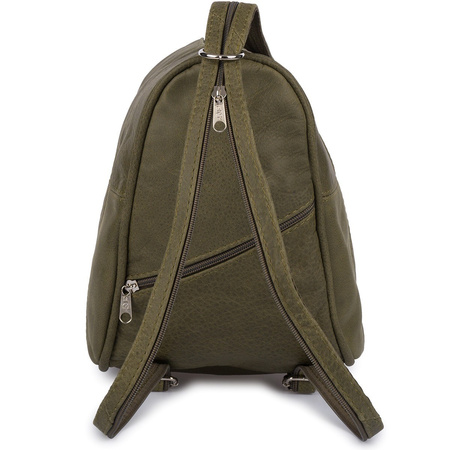 Mały plecak damski i torebka. Skóra naturalna. Zielony