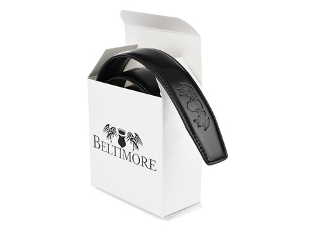 BELTIMORE pasek ze skóry licowej naturalnej premium A36 czarny 105-120