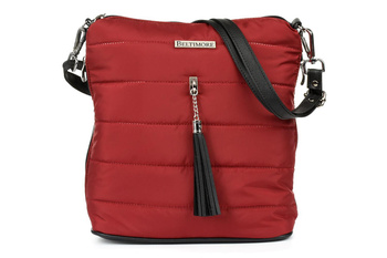 Bordowa pikowana torebka sportowa z frędzlem