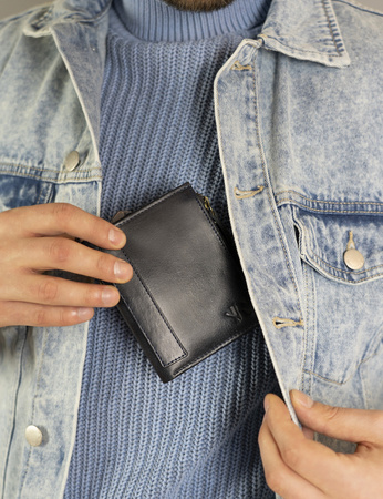 Rovicky pojemny portfel męski ze skóry naturalnej