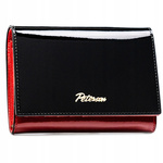 Czarny portfel skórzany z portmonetką i okienkiem. RFID