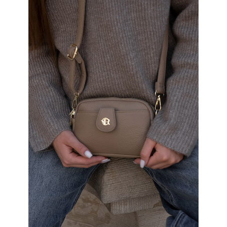 Mini torebka na telefon, portfel i klucze. Beżowa