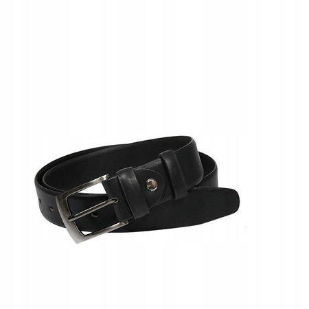 Pasek Męski Skórzany 110 cm - matowa skóra naturalna ze srebrną klamrą