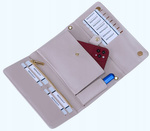 Mini torebka na telefon - SREBRNA damska kopertówka eko skóra.