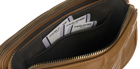 Stylowa mała torebka damska listonoszka eko skóra CAMELOWA. Pikowana.