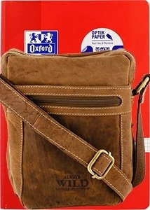 Stylowa torba skórzana listonoszka vintage brązowa