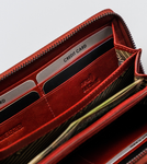 Portfel damski w kształcie piórnika z bawolej skóry naturalnej, RFID - Rovicky