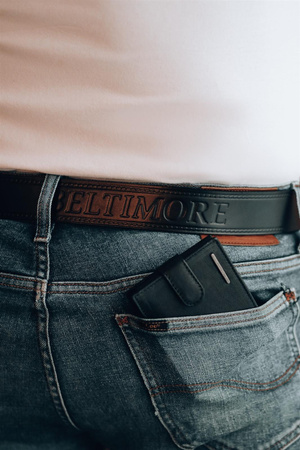 Męski portfel skórzany czarny klasyczny RFiD Beltimore P92