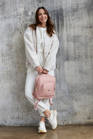 Różowy plecak damski miejski A4