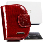 Czerwona portmonetka damska skórzana