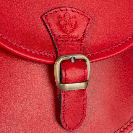 Malutka torebka damska skórzana listonoszka - czerwona