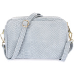 Mała Skórzana Torebka damska błękitna listonoszka