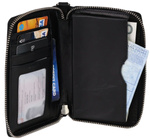 skórzana saszetka etui na dokumenty i telefon