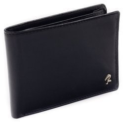 Klasyczny portfel męski ze skóry bydlęcej w zawsze modnym czarnym kolorze