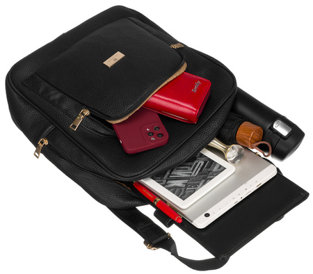 Czarny plecak damski miejski A4