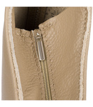 Duża BEŻOWA Torebka Skórzana Worek