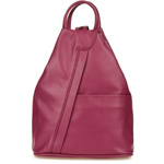 Śliwkowy włoski plecak skórzany damski Vera Pelle