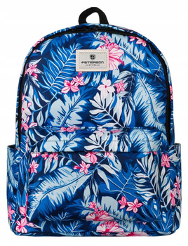 Kolorowy Plecak Duży A4 z kieszeniami. Niebiesko-Różowy