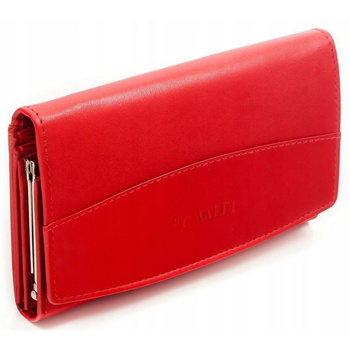 Lekki CZERWONY portfel damski ze skóry