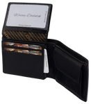 Mały portfel męski skórzany z ochroną RFID biznesowy CZARNY