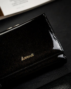 Skórzany portfel damski na bigiel RFID Lorenti