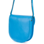 Malutka torebka damska skórzana listonoszka - niebieska