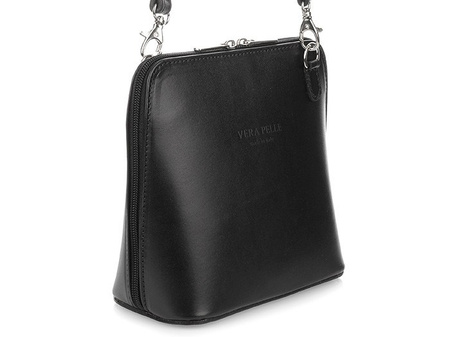 Mała czarna torebka damska listonoszka skóra