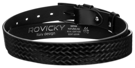 Czarny Pasek męski do garnituru z klamrą klasyczną. Skóra naturalna