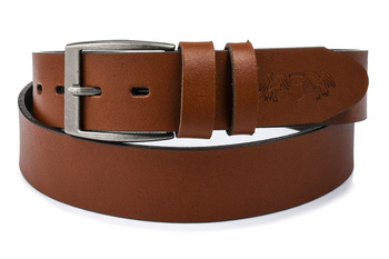 Beltimore skórzany pasek męski brązowy szeroki E03 brązowy, beżowy 150-165